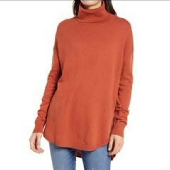 NWT Chelsea28 Turtleneck Sweater Long Sleeve Pullover Pima Cotton Blend Rust XXS - Picture 6 of 6